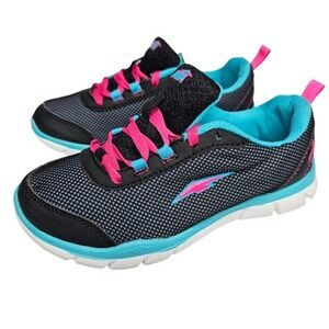 Avia Girls' Diversion Black Pink Blue Mesh Athletic Running Shoes Size US 1 EU